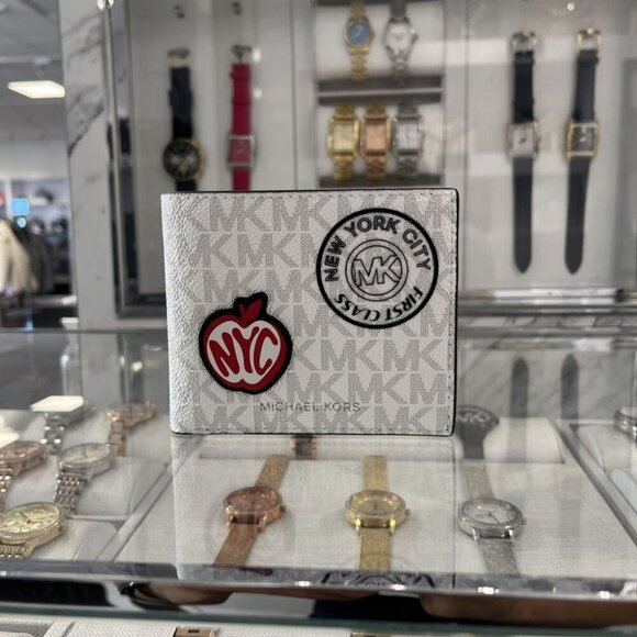 Michael Kors Cooper Embellished Signature Logo Billfold Wallet 36R5LCOF2B BRIGHT - Picture 1 of 10